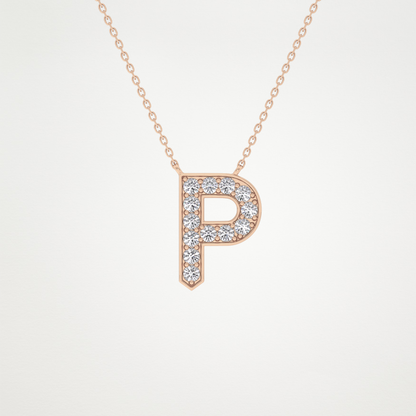 0.39 CT Moissanite P-Shaped Necklace in 14K or 18K Solid Gold – DEF Color, VVS Clarity