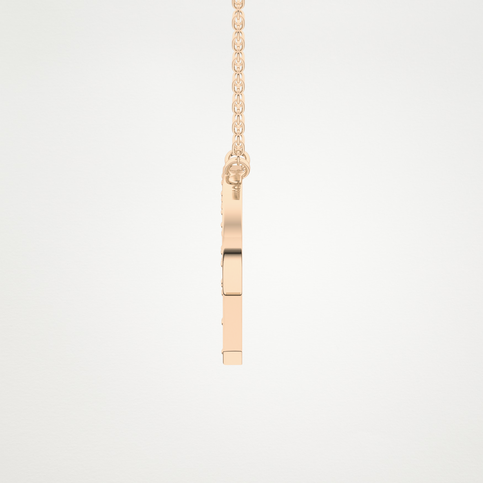 0.39 CT Moissanite P-Shaped Necklace in 14K or 18K Solid Gold – DEF Color, VVS Clarity