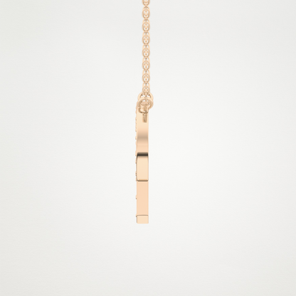 0.39 CT Moissanite P-Shaped Necklace in 14K or 18K Solid Gold – DEF Color, VVS Clarity