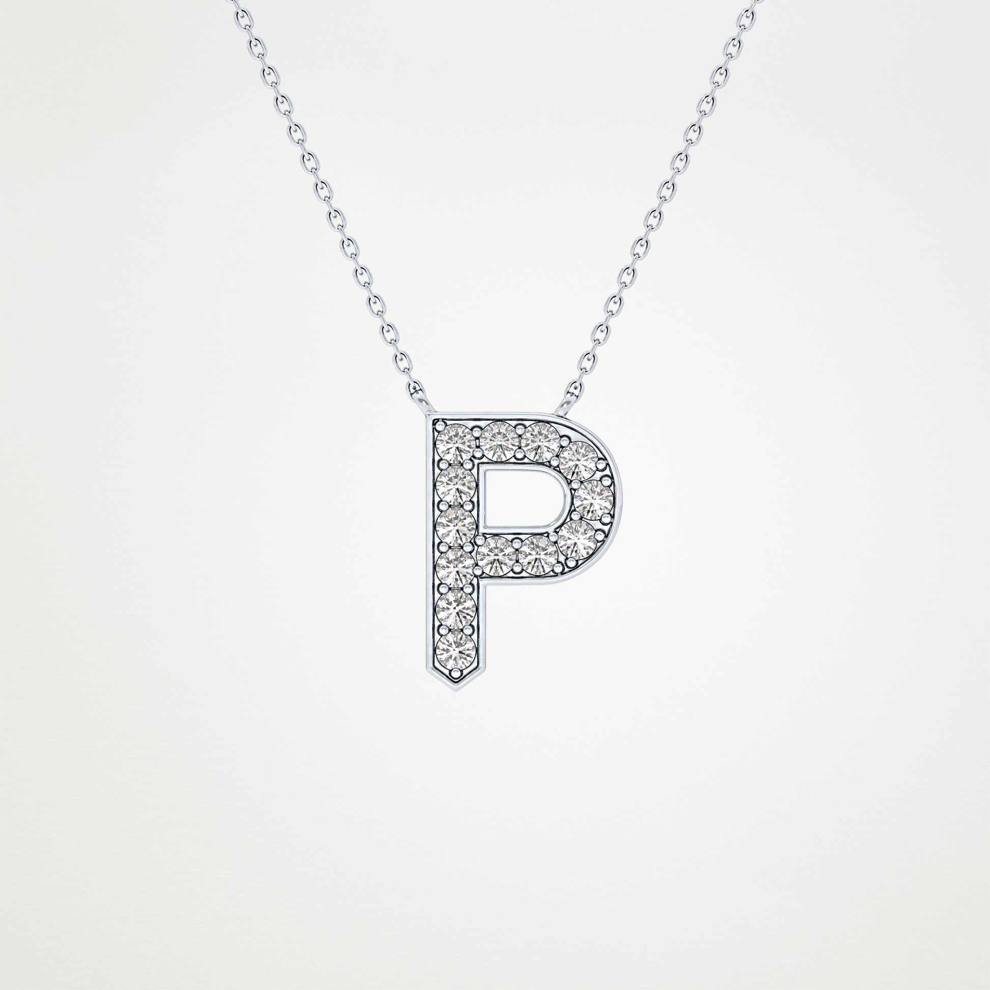 0.39 CT Moissanite P-Shaped Necklace in 14K or 18K Solid Gold – DEF Color, VVS Clarity