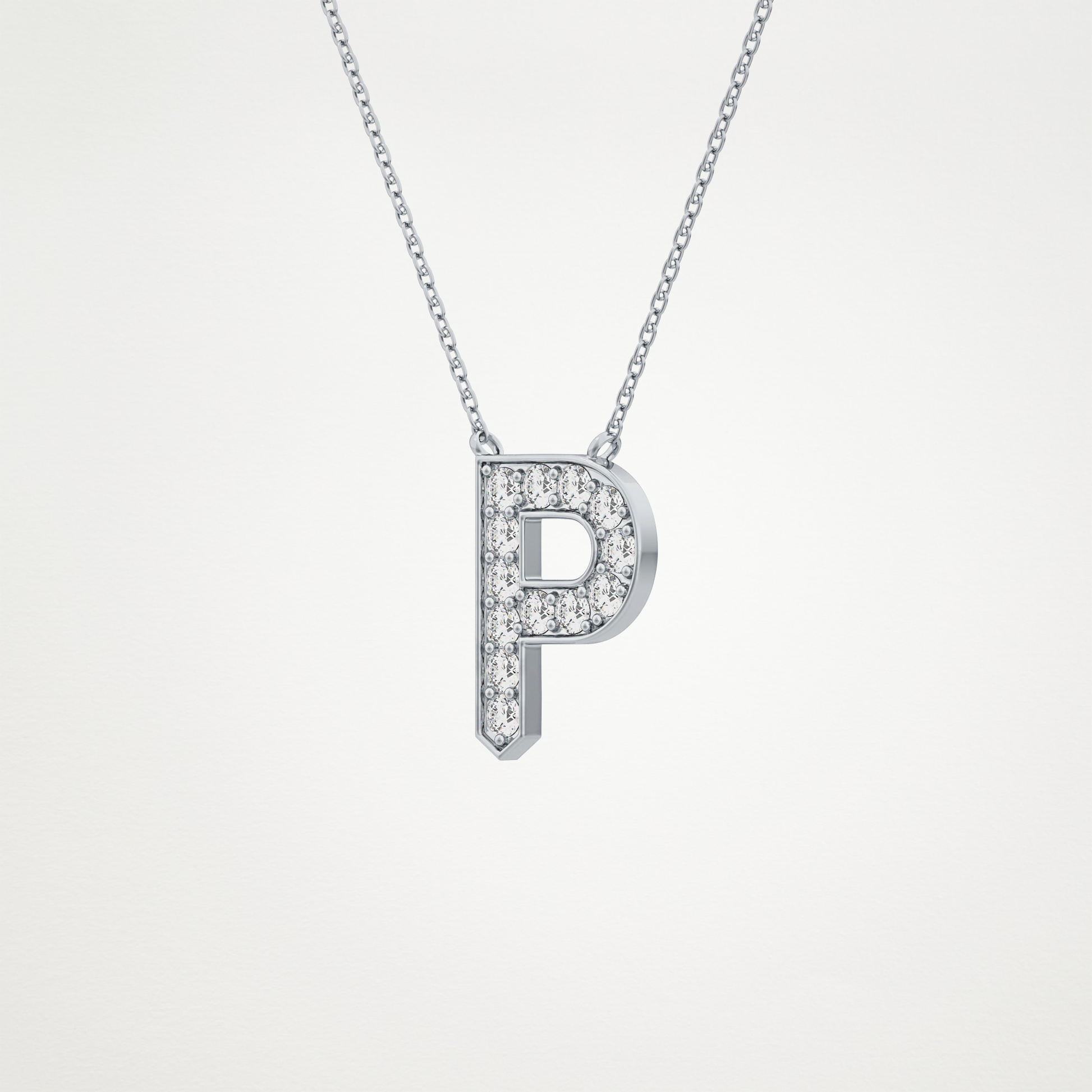 0.39 CT Moissanite P-Shaped Necklace in 14K or 18K Solid Gold – DEF Color, VVS Clarity