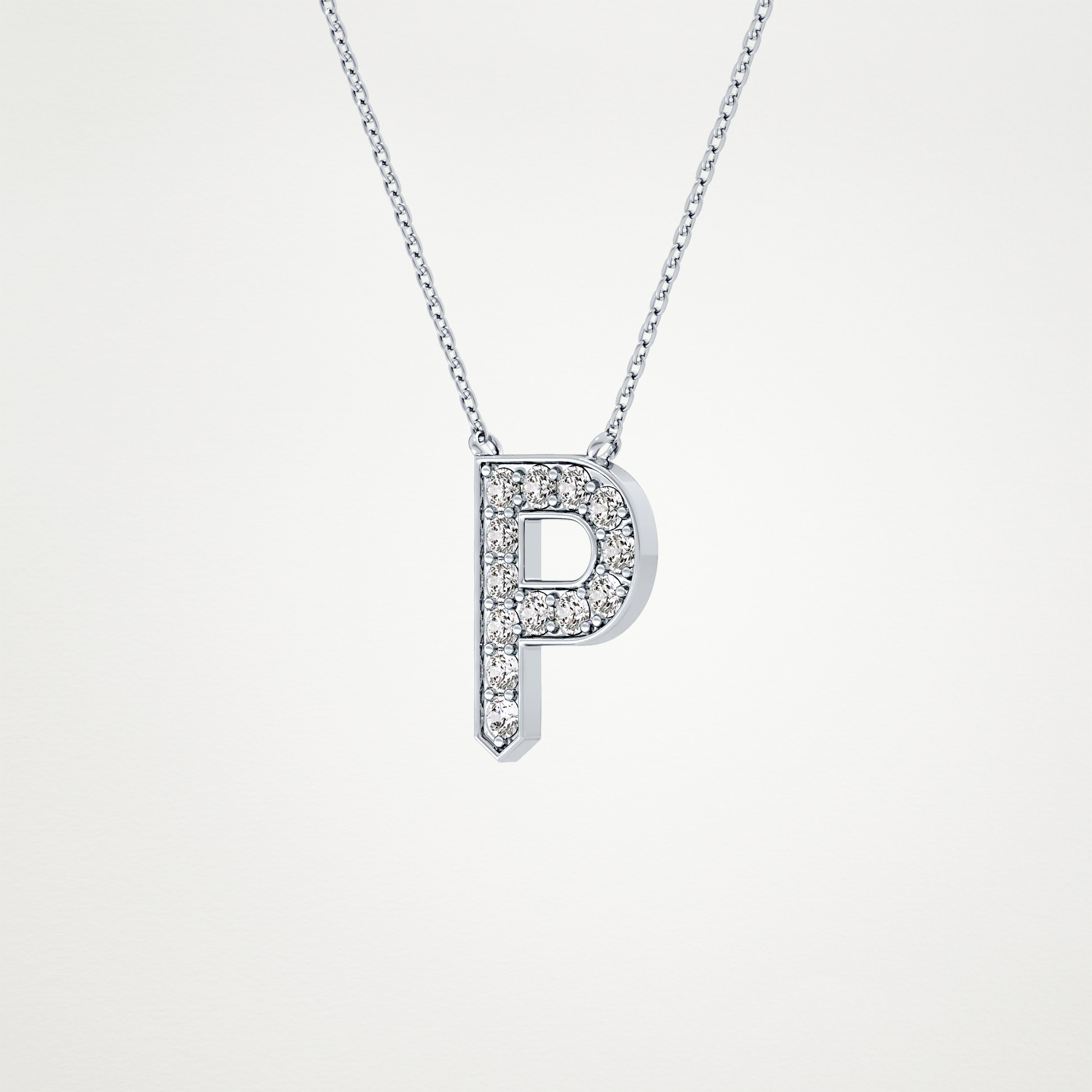 0.39 CT Moissanite P-Shaped Necklace in 14K or 18K Solid Gold – DEF Color, VVS Clarity
