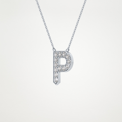 0.39 CT Moissanite P-Shaped Necklace in 14K or 18K Solid Gold – DEF Color, VVS Clarity