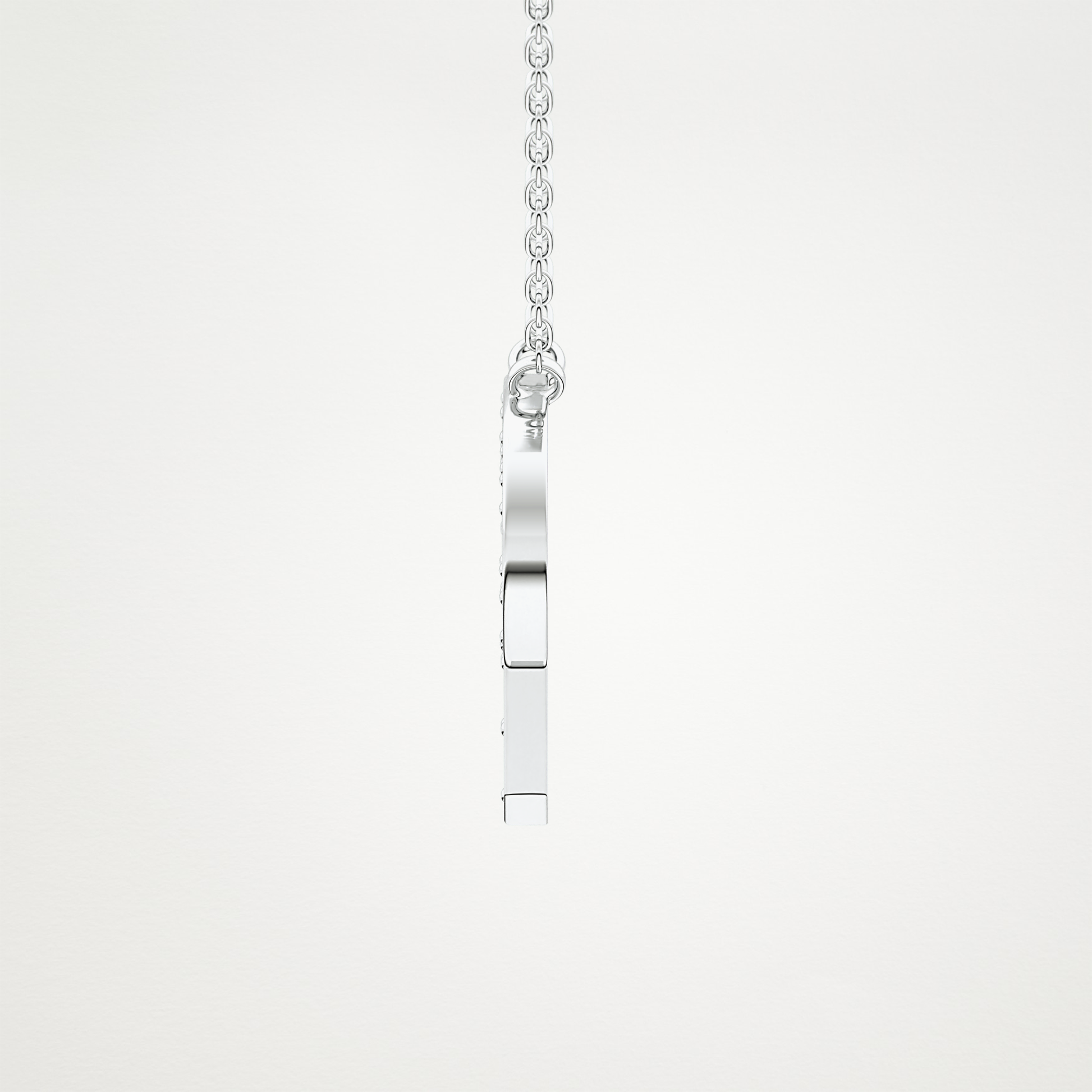 0.39 CT Moissanite P-Shaped Necklace in 14K or 18K Solid Gold – DEF Color, VVS Clarity