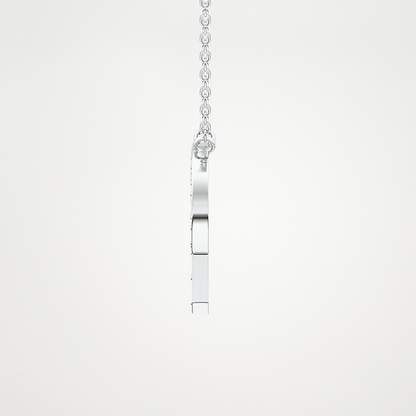 0.39 CT Moissanite P-Shaped Necklace in 14K or 18K Solid Gold – DEF Color, VVS Clarity