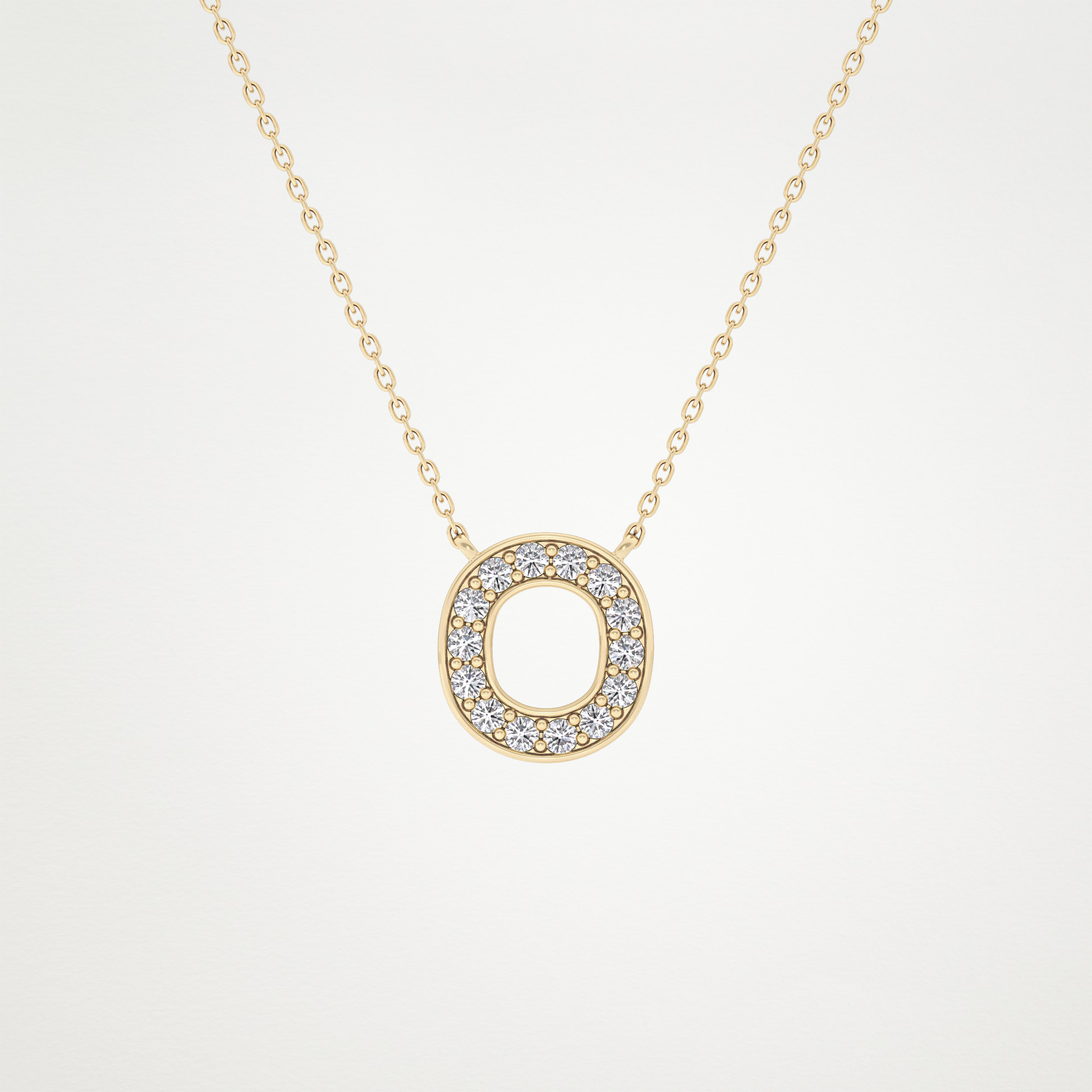 0.22 CT Moissanite O-Shaped Necklace in 14K or 18K Solid Gold – DEF Color, VVS Clarity