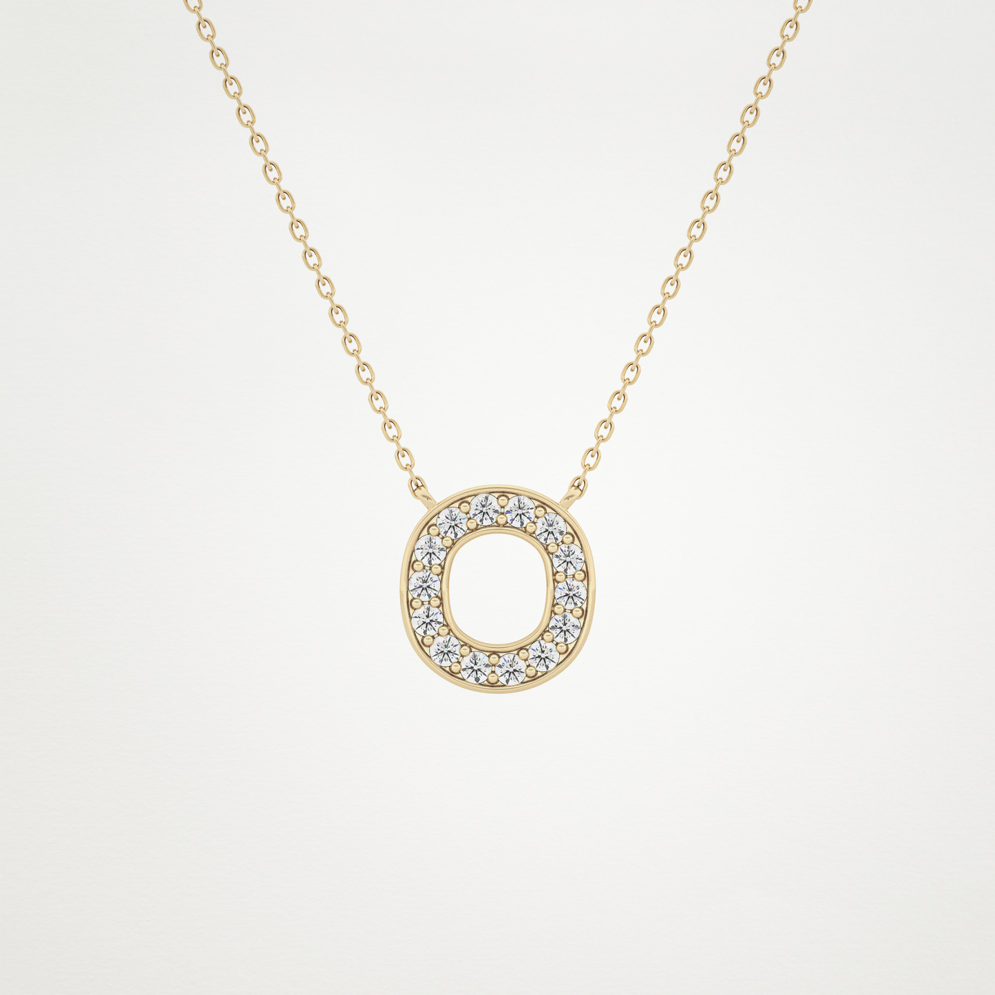 0.22 CT Moissanite O-Shaped Necklace in 14K or 18K Solid Gold – DEF Color, VVS Clarity