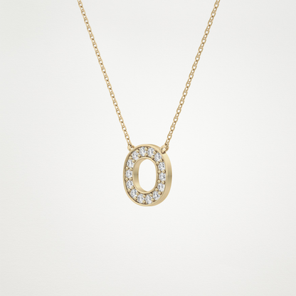 0.22 CT Moissanite O-Shaped Necklace in 14K or 18K Solid Gold – DEF Color, VVS Clarity