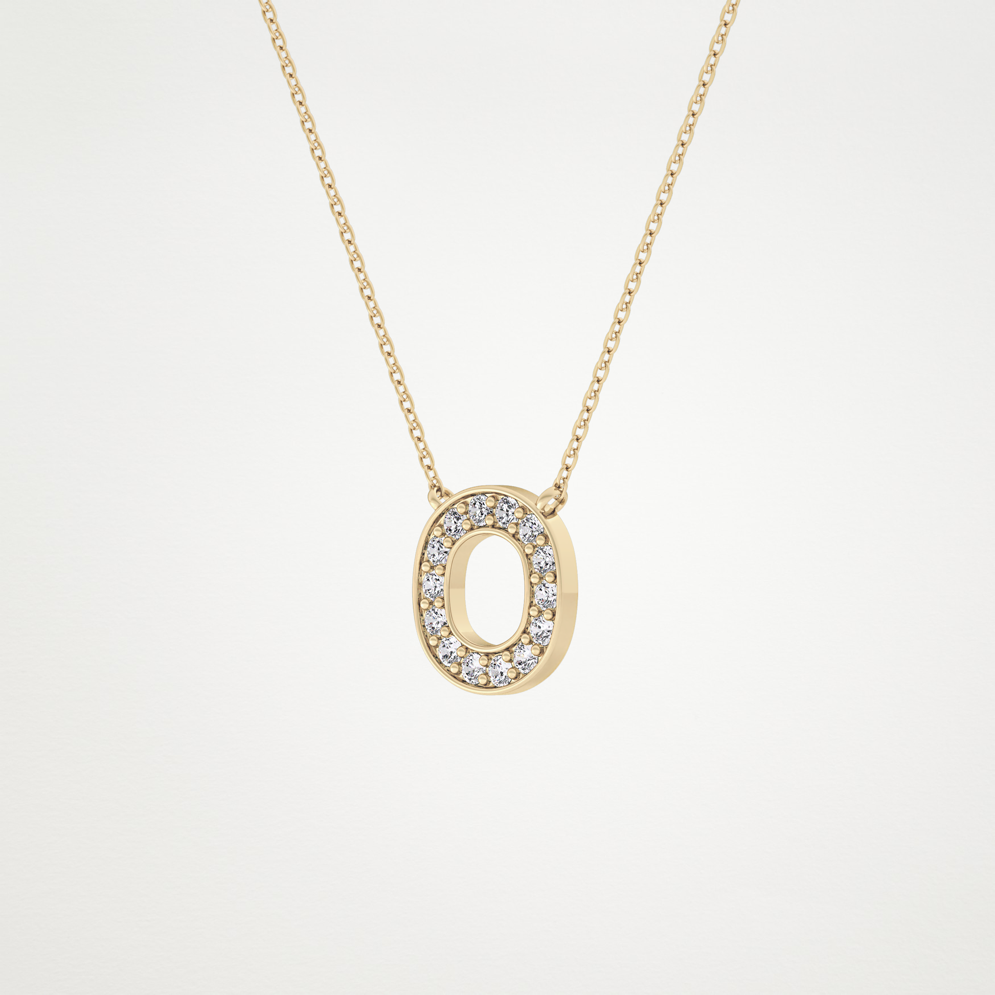 0.22 CT Moissanite O-Shaped Necklace in 14K or 18K Solid Gold – DEF Color, VVS Clarity