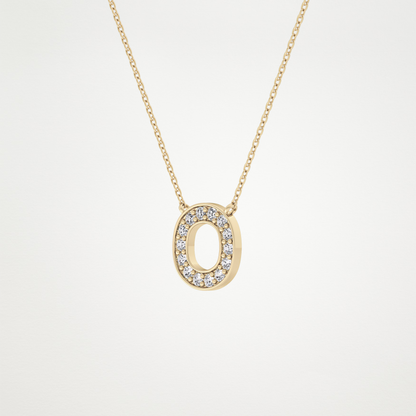 0.22 CT Moissanite O-Shaped Necklace in 14K or 18K Solid Gold – DEF Color, VVS Clarity