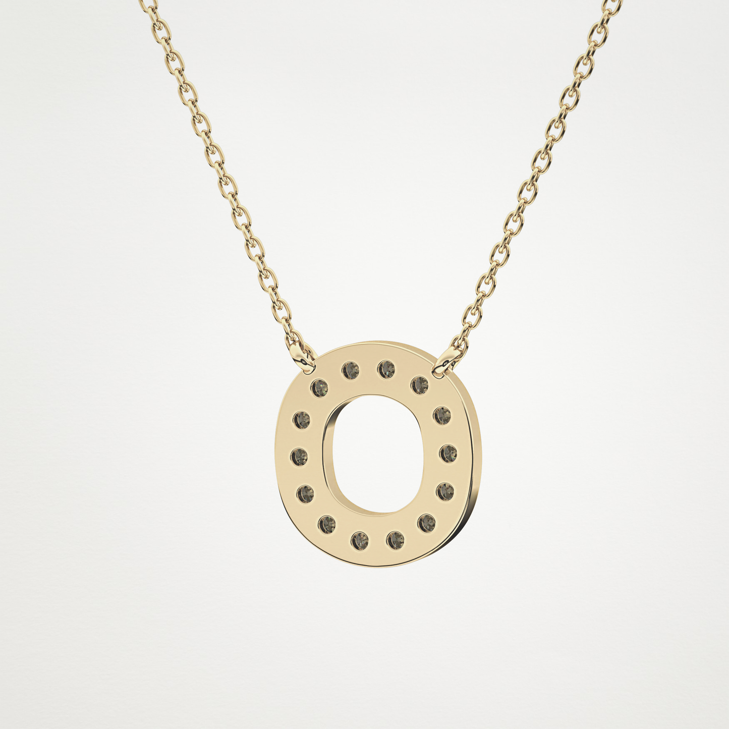0.22 CT Moissanite O-Shaped Necklace in 14K or 18K Solid Gold – DEF Color, VVS Clarity