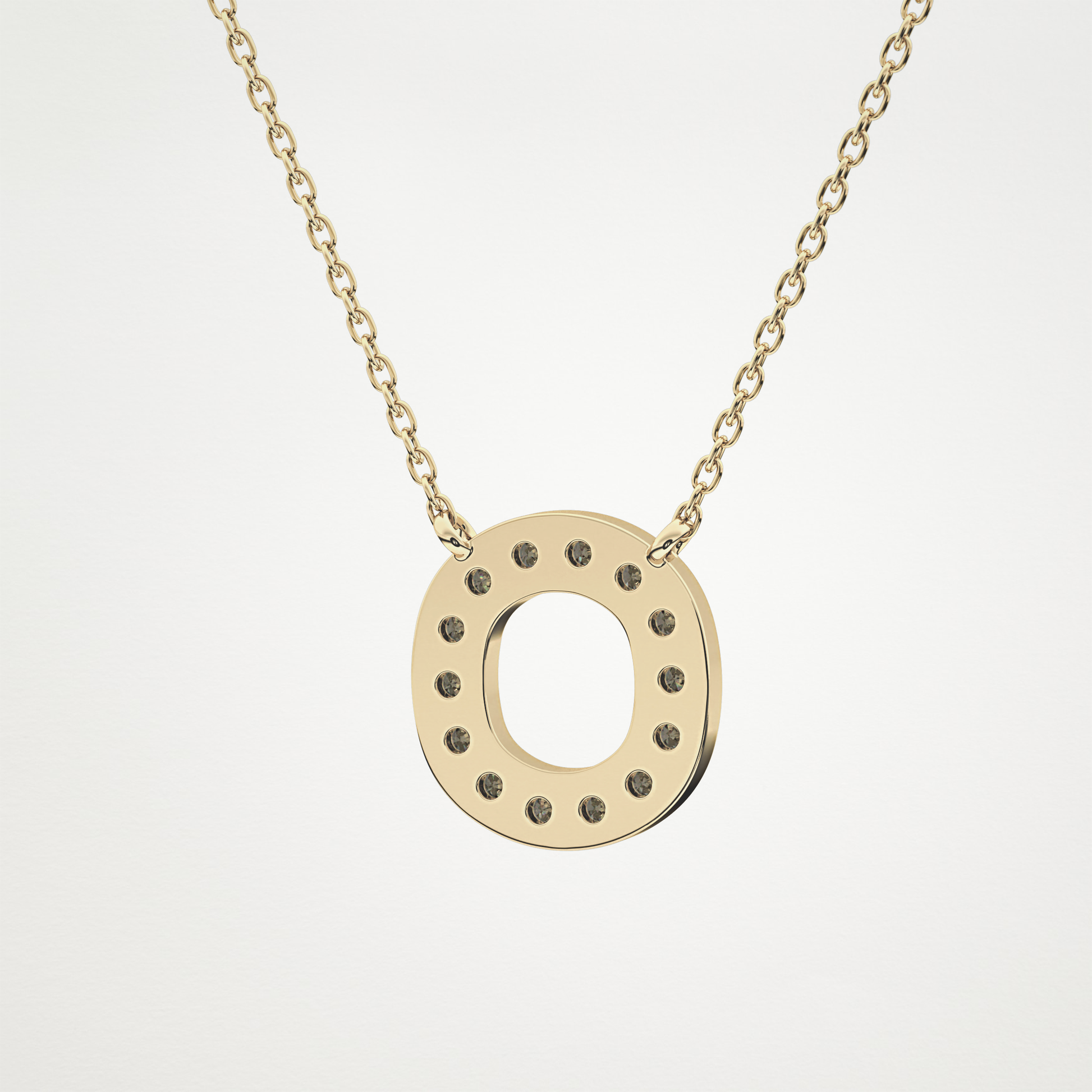 0.22 CT Moissanite O-Shaped Necklace in 14K or 18K Solid Gold – DEF Color, VVS Clarity