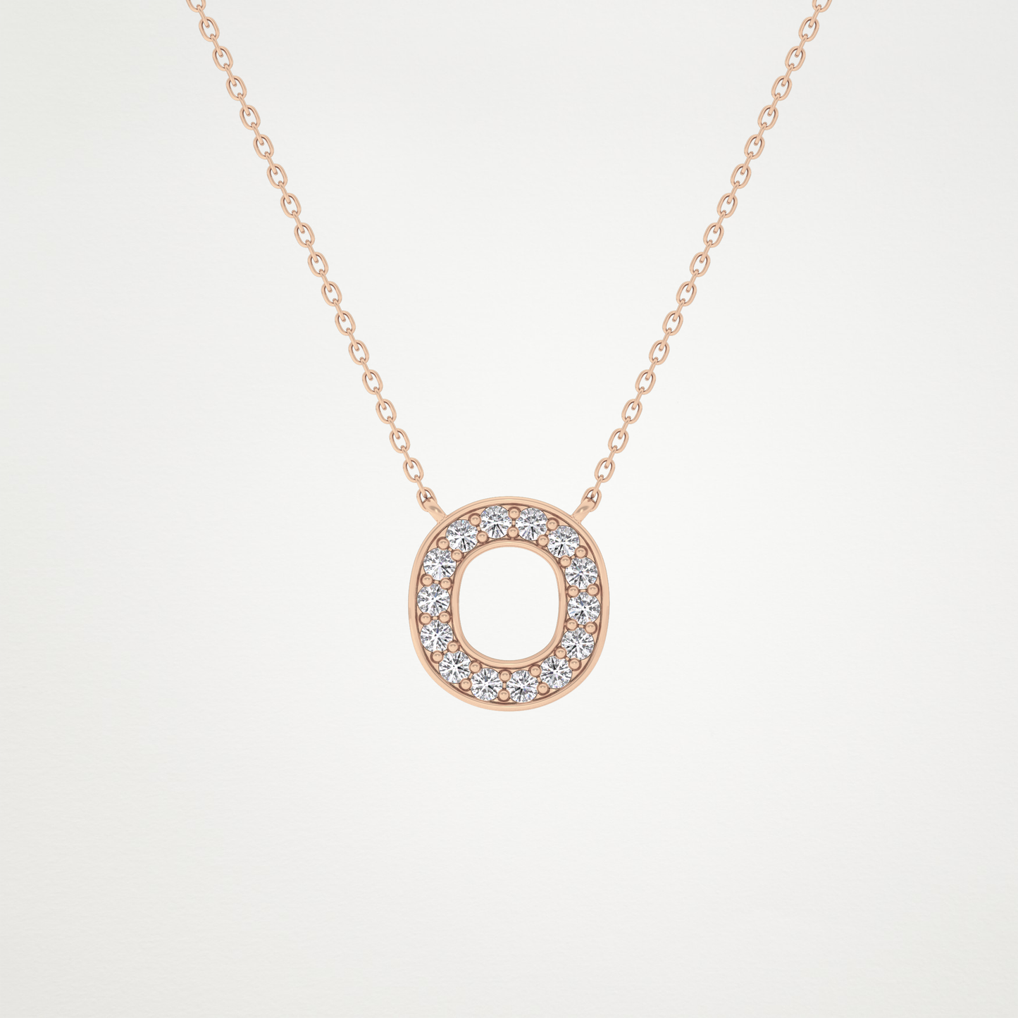 0.22 CT Moissanite O-Shaped Necklace in 14K or 18K Solid Gold – DEF Color, VVS Clarity