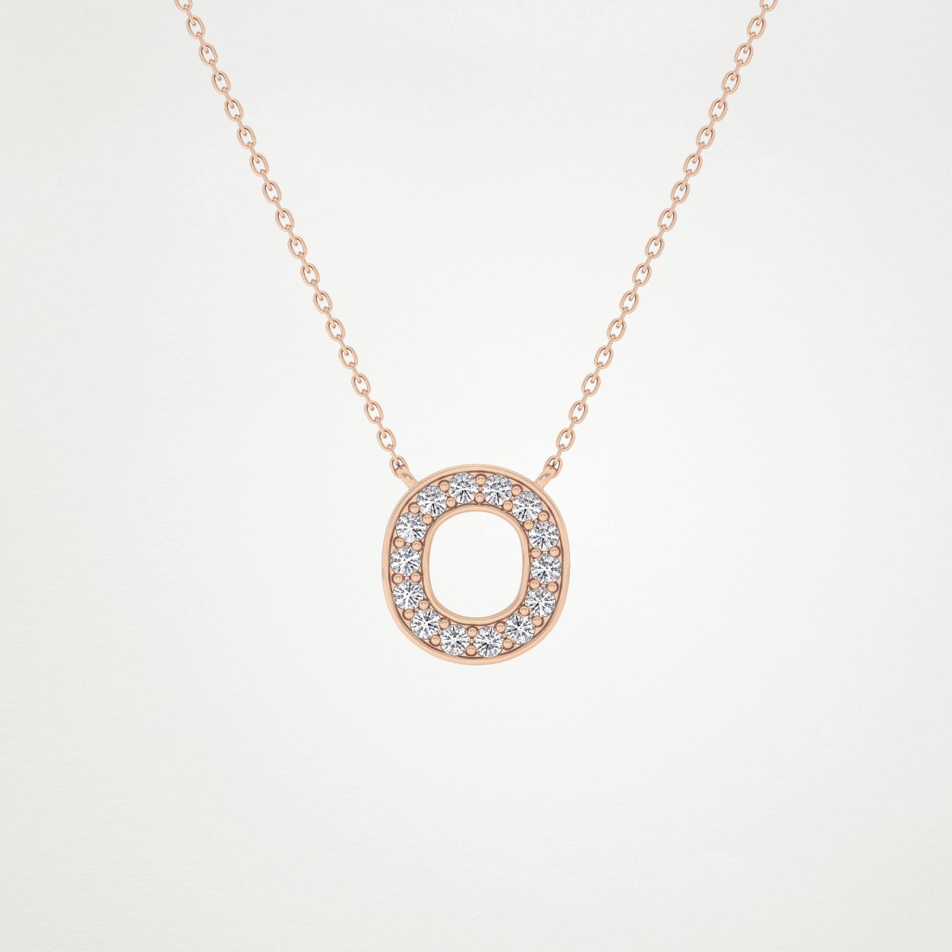 0.22 CT Moissanite O-Shaped Necklace in 14K or 18K Solid Gold – DEF Color, VVS Clarity