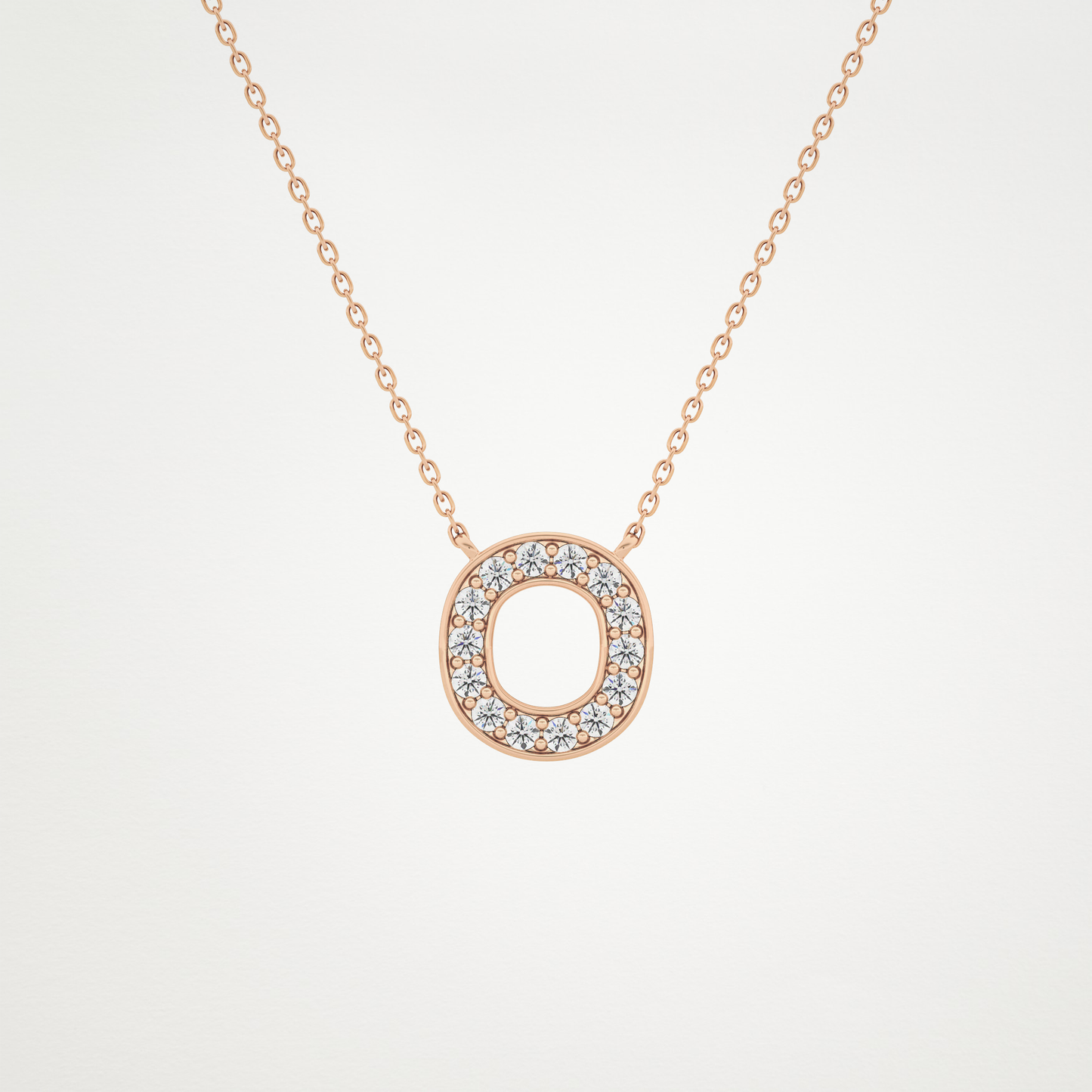0.22 CT Moissanite O-Shaped Necklace in 14K or 18K Solid Gold – DEF Color, VVS Clarity