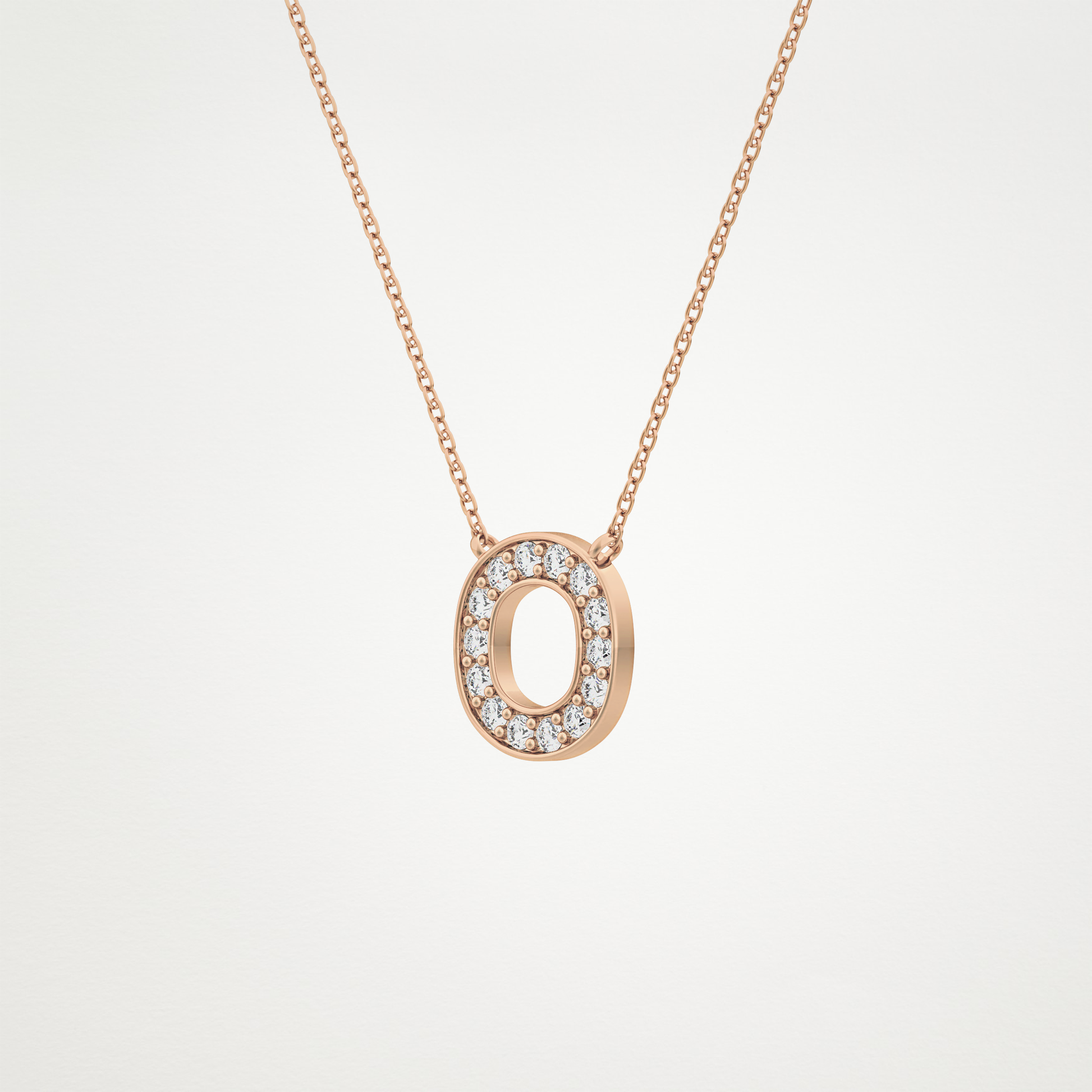 0.22 CT Moissanite O-Shaped Necklace in 14K or 18K Solid Gold – DEF Color, VVS Clarity