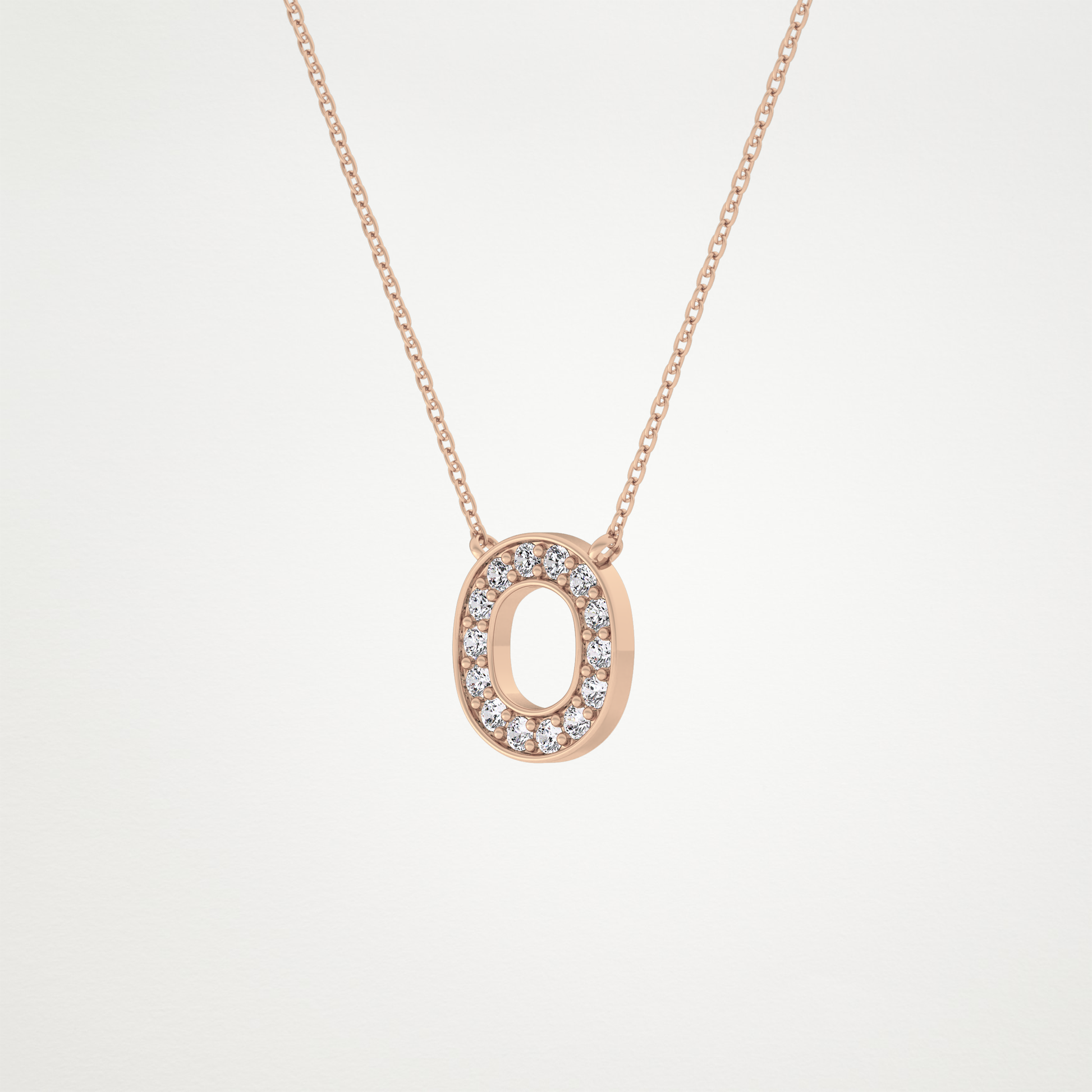 0.22 CT Moissanite O-Shaped Necklace in 14K or 18K Solid Gold – DEF Color, VVS Clarity