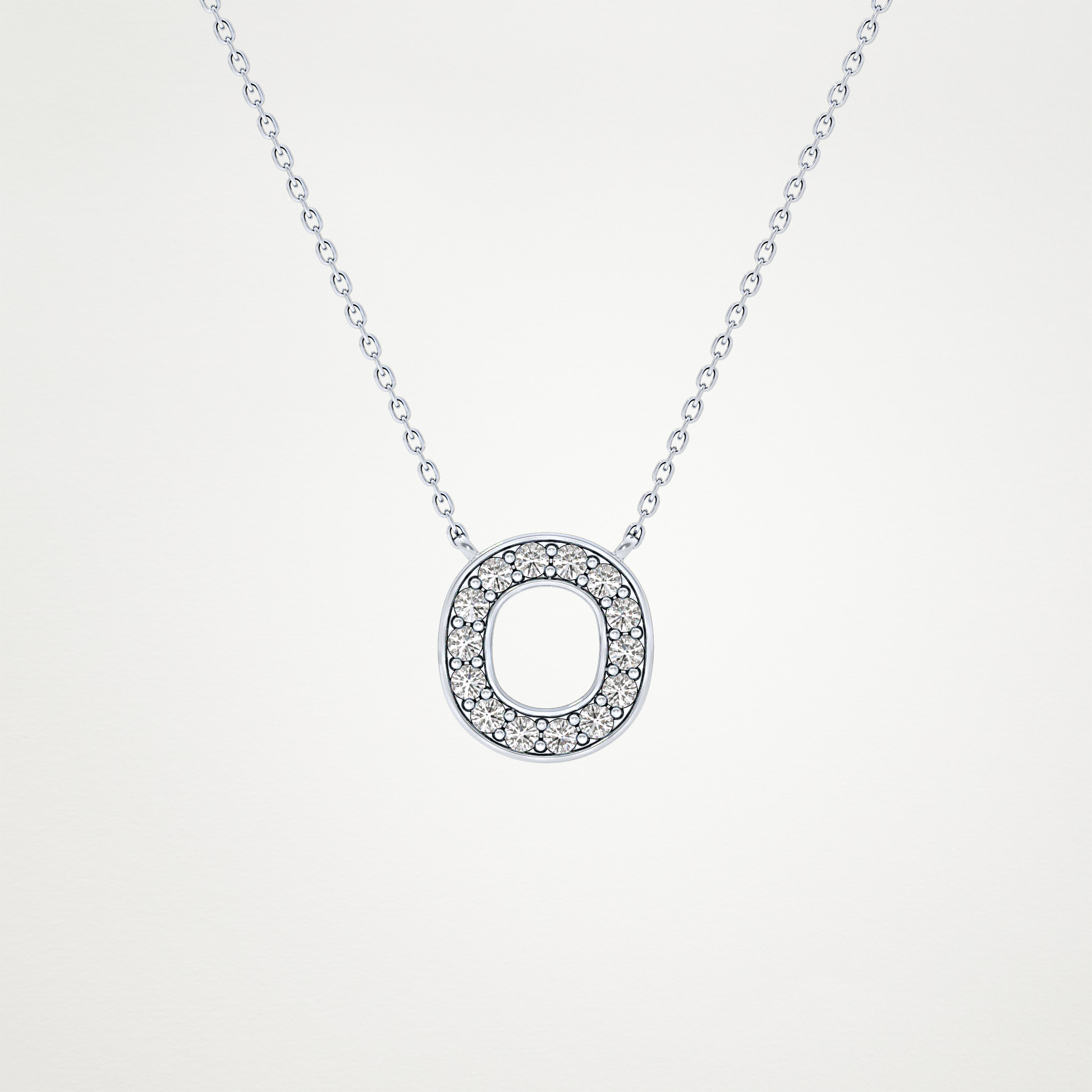 0.22 CT Moissanite O-Shaped Necklace in 14K or 18K Solid Gold – DEF Color, VVS Clarity