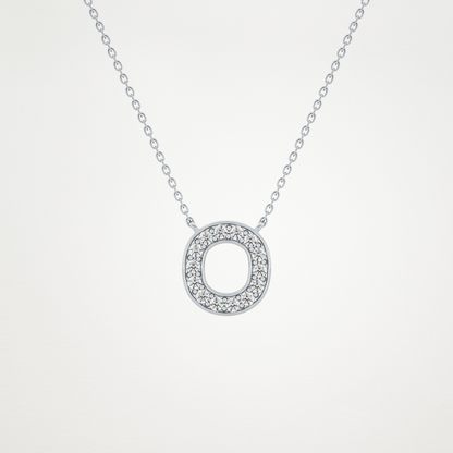 0.22 CT Moissanite O-Shaped Necklace in 14K or 18K Solid Gold – DEF Color, VVS Clarity