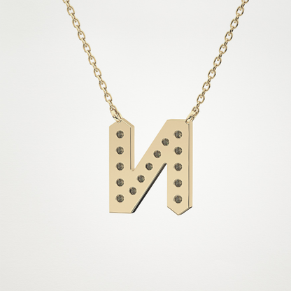 0.31 CT Moissanite N-Shaped Necklace in 14K or 18K Solid Gold – DEF Color, VVS Clarity