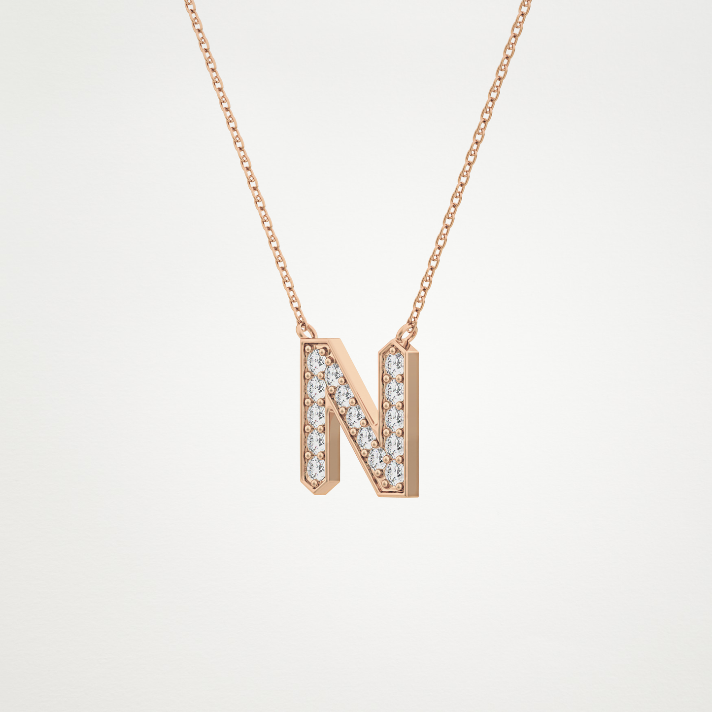 0.31 CT Moissanite N-Shaped Necklace in 14K or 18K Solid Gold – DEF Color, VVS Clarity