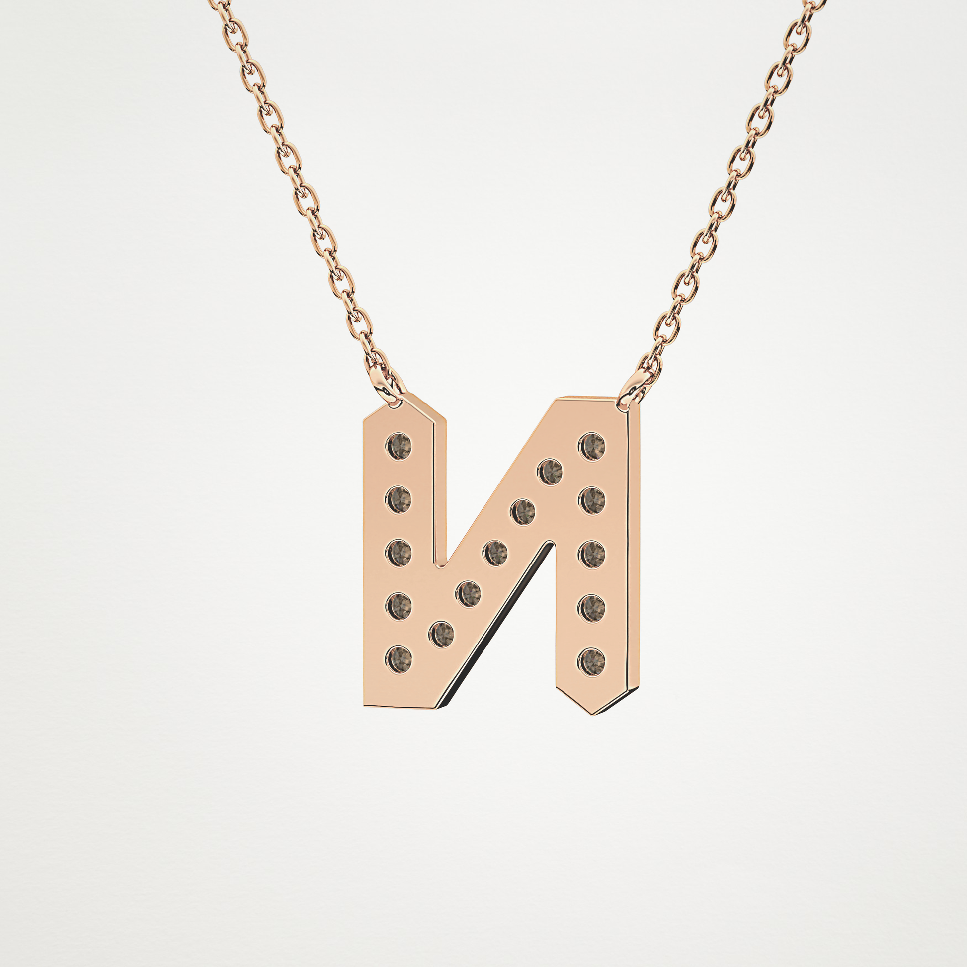 0.31 CT Moissanite N-Shaped Necklace in 14K or 18K Solid Gold – DEF Color, VVS Clarity