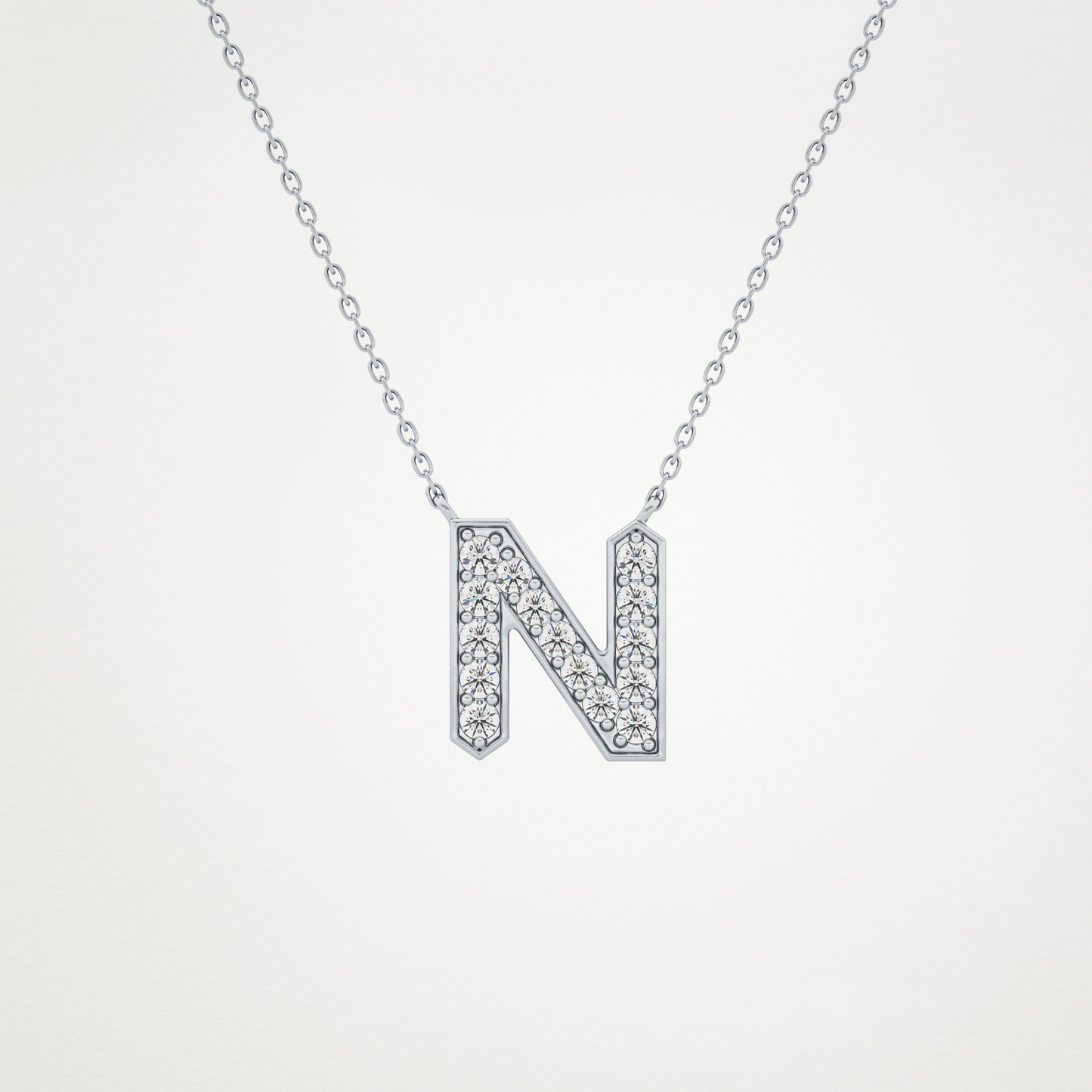 0.31 CT Moissanite N-Shaped Necklace in 14K or 18K Solid Gold – DEF Color, VVS Clarity