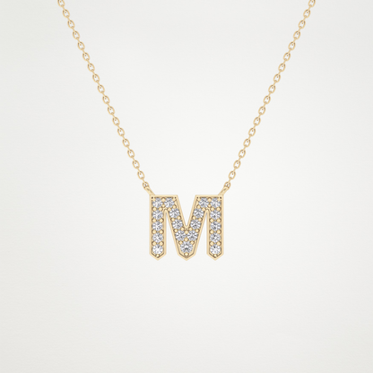 0.202 CT Moissanite M-Shaped Necklace in 14K or 18K Solid Gold – DEF Color, VVS Clarity