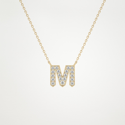0.202 CT Moissanite M-Shaped Necklace in 14K or 18K Solid Gold – DEF Color, VVS Clarity