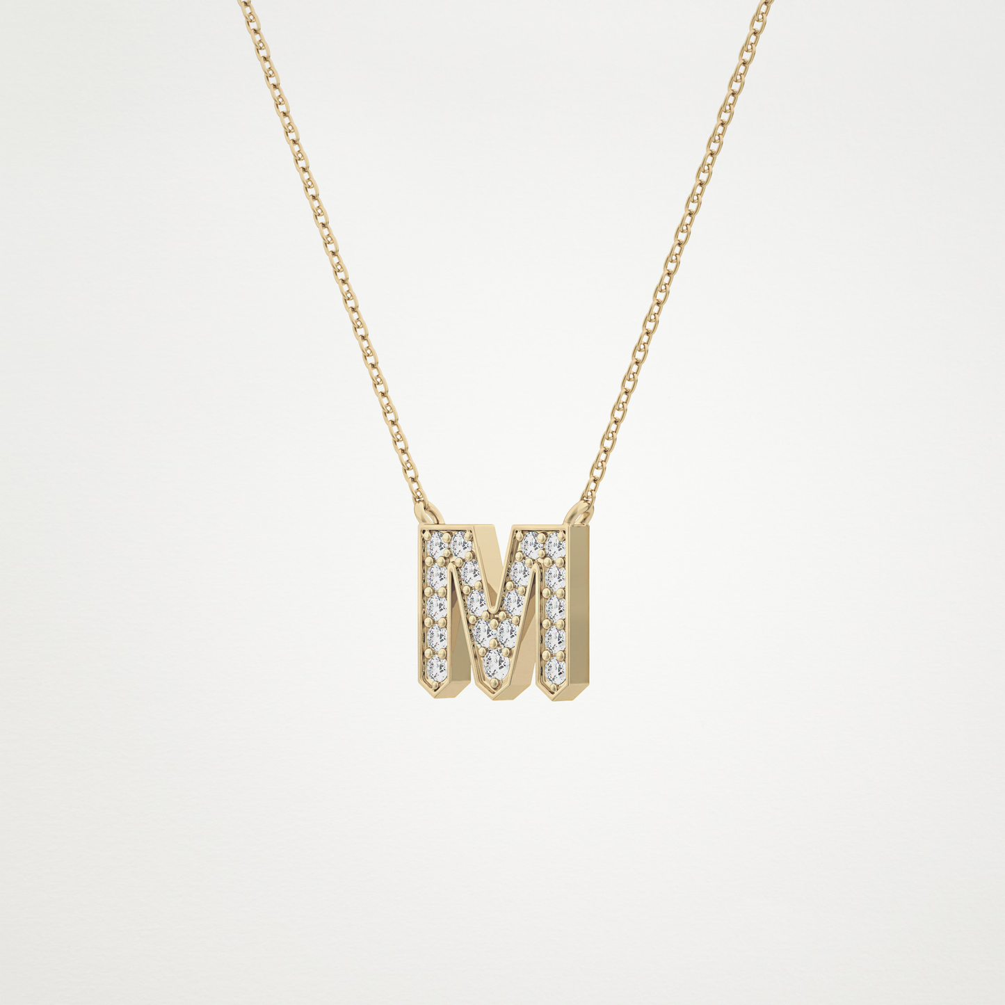 0.202 CT Moissanite M-Shaped Necklace in 14K or 18K Solid Gold – DEF Color, VVS Clarity