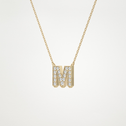 0.202 CT Moissanite M-Shaped Necklace in 14K or 18K Solid Gold – DEF Color, VVS Clarity