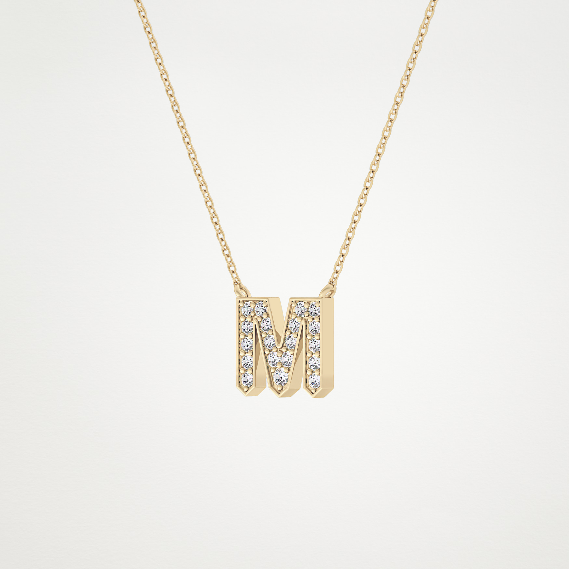 0.202 CT Moissanite M-Shaped Necklace in 14K or 18K Solid Gold – DEF Color, VVS Clarity