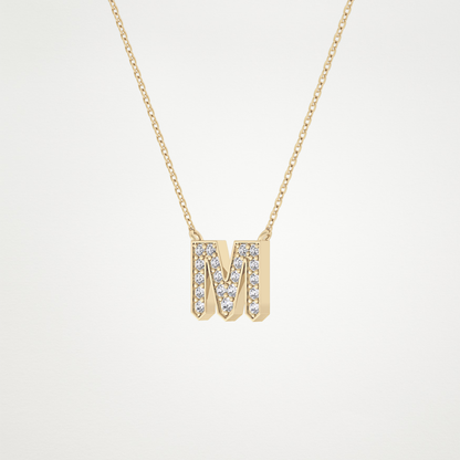 0.202 CT Moissanite M-Shaped Necklace in 14K or 18K Solid Gold – DEF Color, VVS Clarity