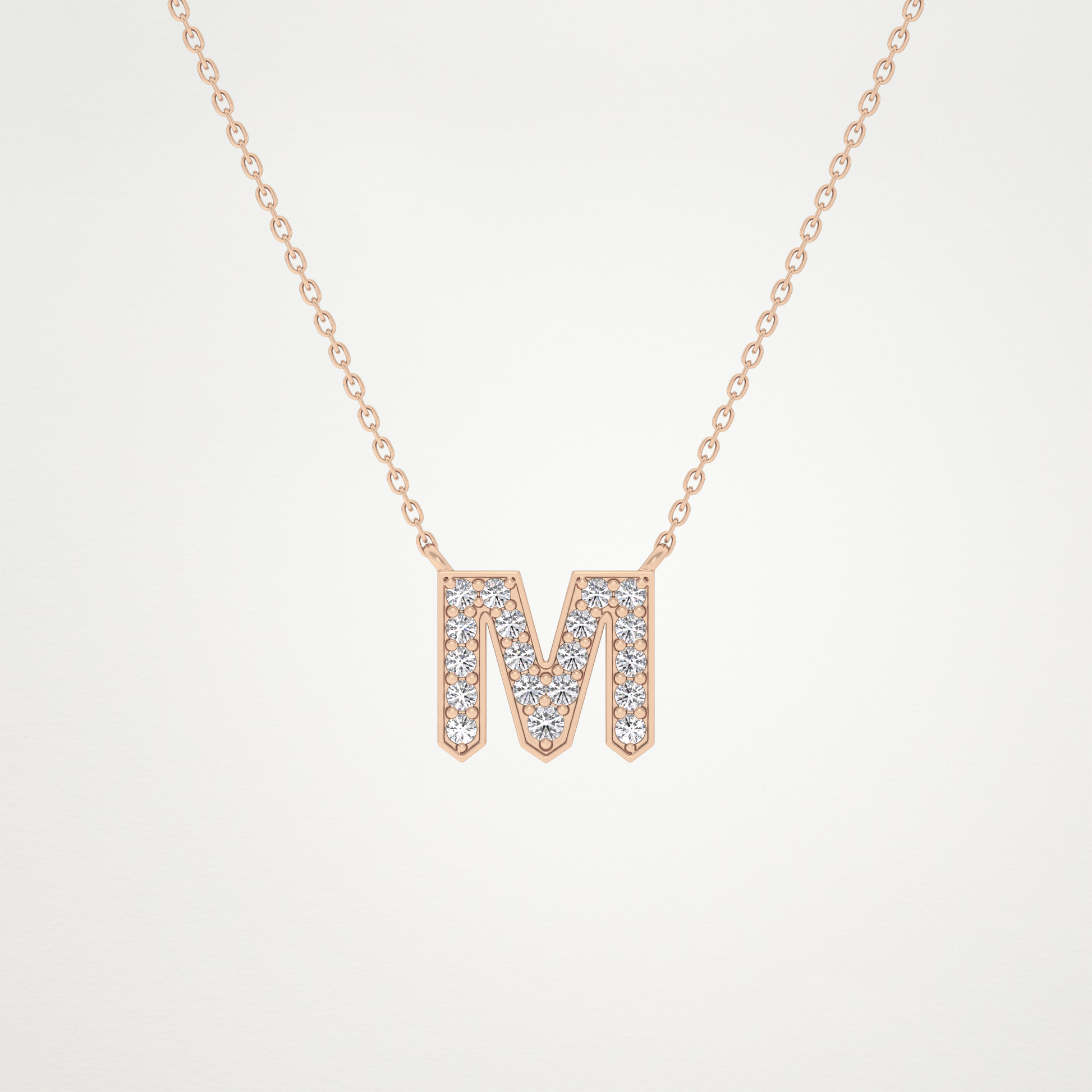 0.202 CT Moissanite M-Shaped Necklace in 14K or 18K Solid Gold – DEF Color, VVS Clarity