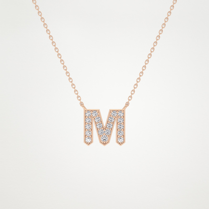 0.202 CT Moissanite M-Shaped Necklace in 14K or 18K Solid Gold – DEF Color, VVS Clarity