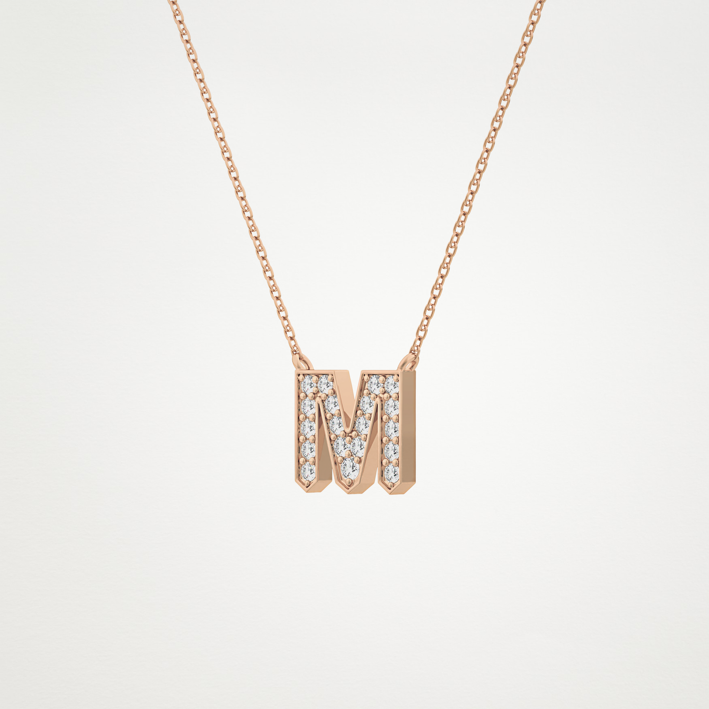 0.202 CT Moissanite M-Shaped Necklace in 14K or 18K Solid Gold – DEF Color, VVS Clarity