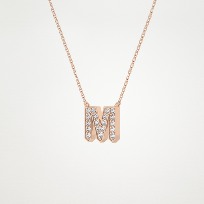 0.202 CT Moissanite M-Shaped Necklace in 14K or 18K Solid Gold – DEF Color, VVS Clarity