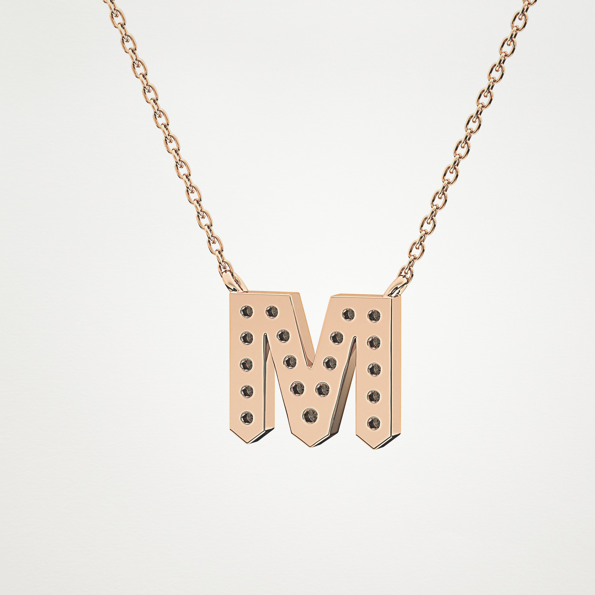 0.202 CT Moissanite M-Shaped Necklace in 14K or 18K Solid Gold – DEF Color, VVS Clarity