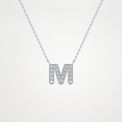 0.202 CT Moissanite M-Shaped Necklace in 14K or 18K Solid Gold – DEF Color, VVS Clarity