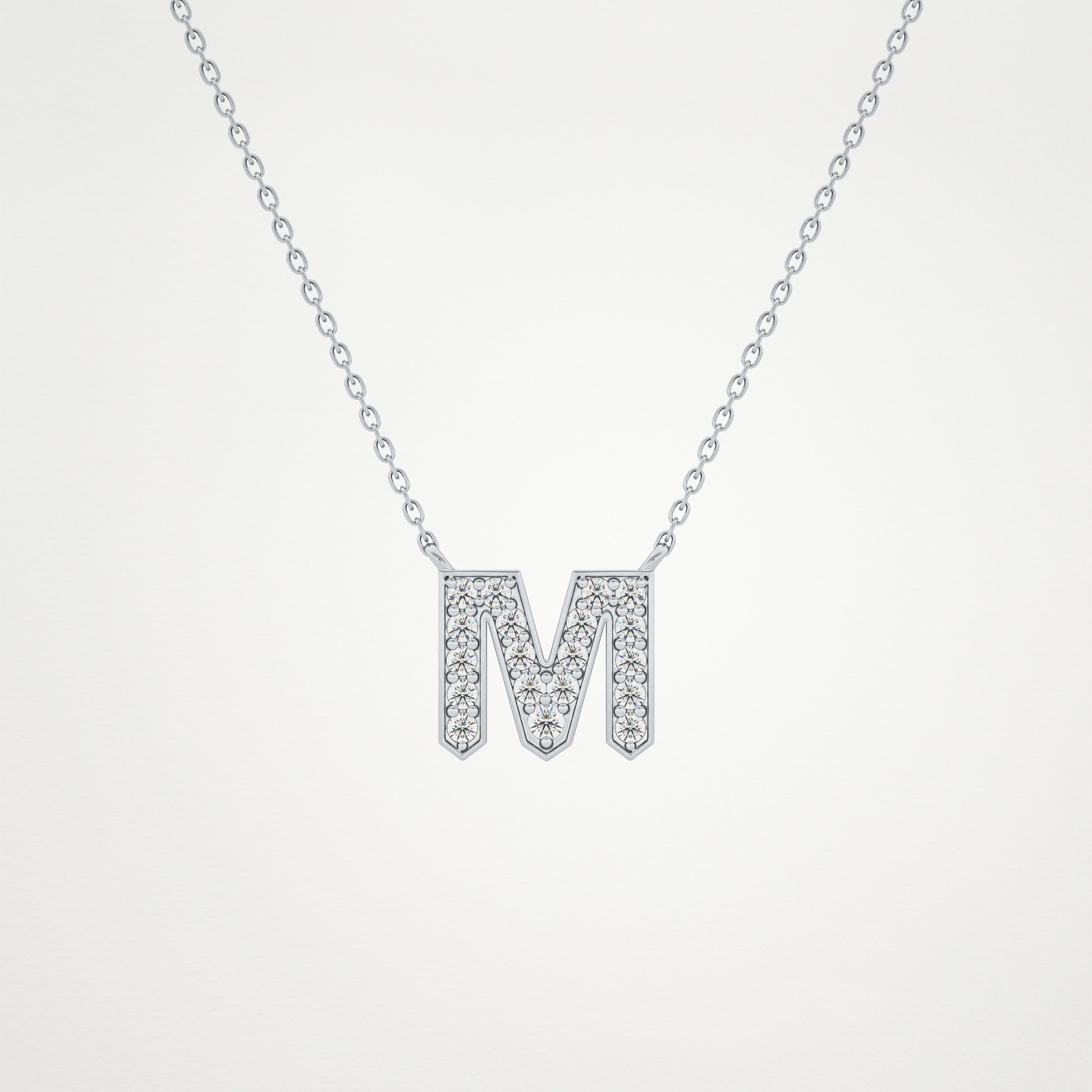 0.202 CT Moissanite M-Shaped Necklace in 14K or 18K Solid Gold – DEF Color, VVS Clarity
