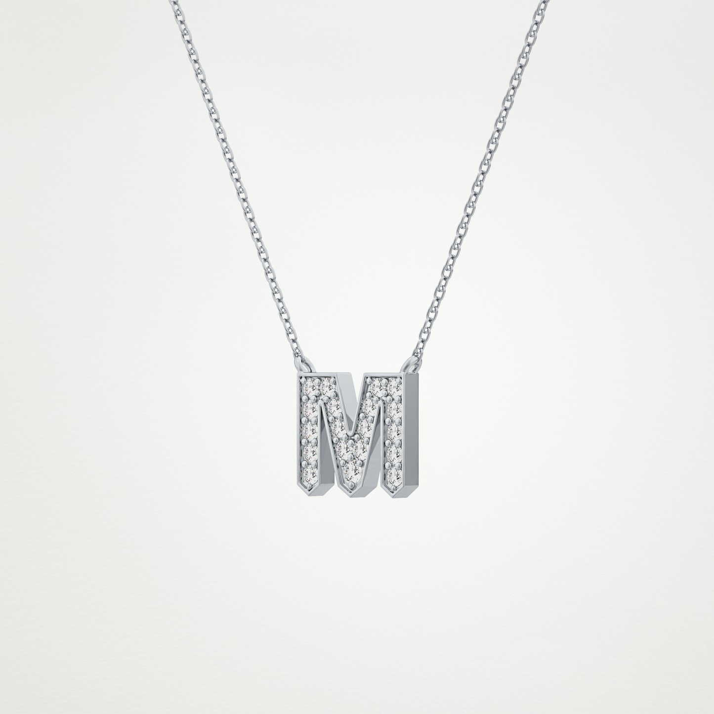 0.202 CT Moissanite M-Shaped Necklace in 14K or 18K Solid Gold – DEF Color, VVS Clarity