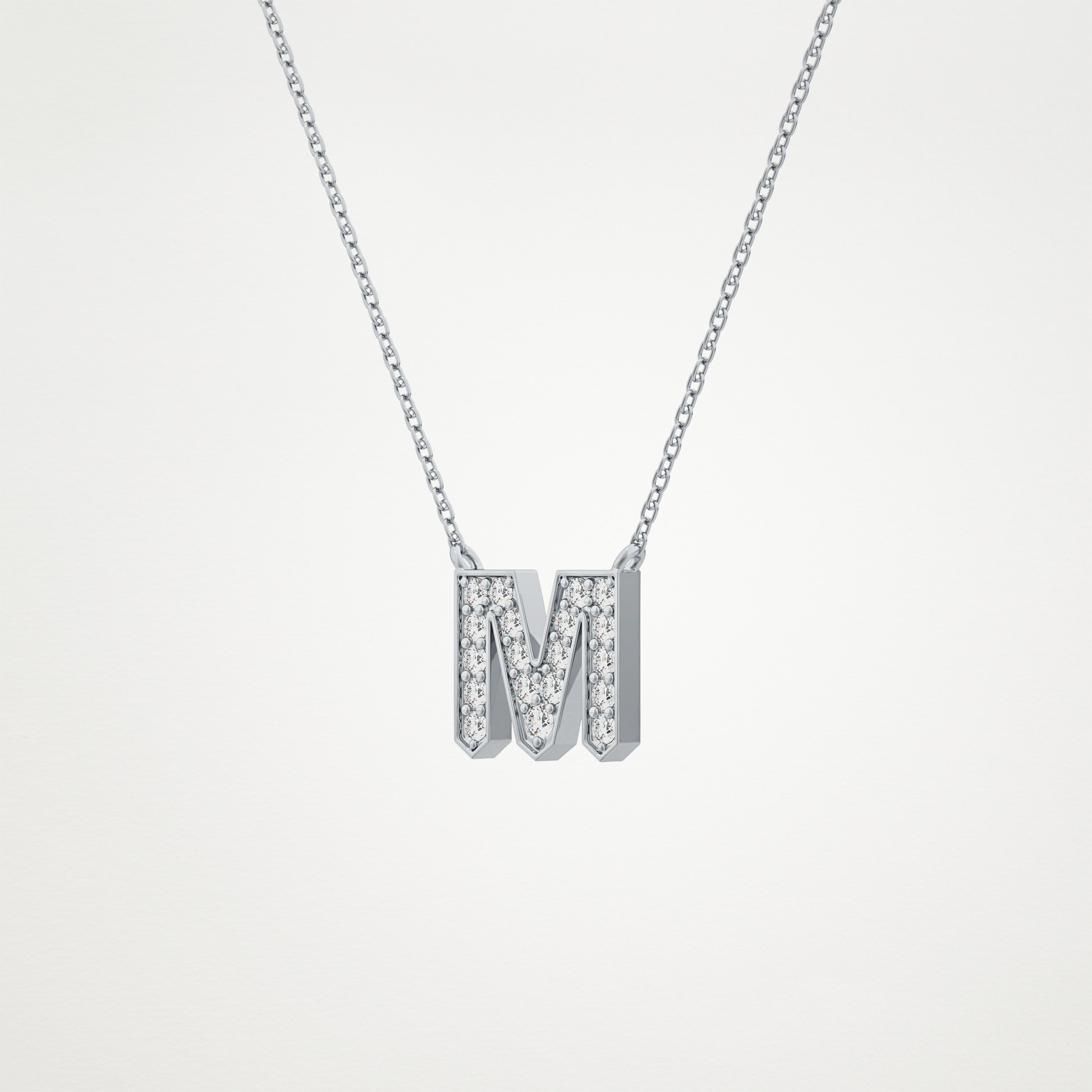0.202 CT Moissanite M-Shaped Necklace in 14K or 18K Solid Gold – DEF Color, VVS Clarity