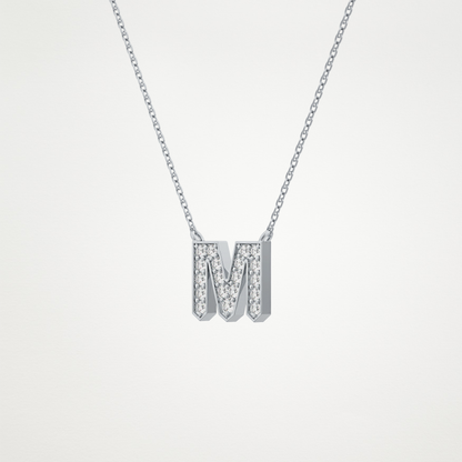 0.202 CT Moissanite M-Shaped Necklace in 14K or 18K Solid Gold – DEF Color, VVS Clarity