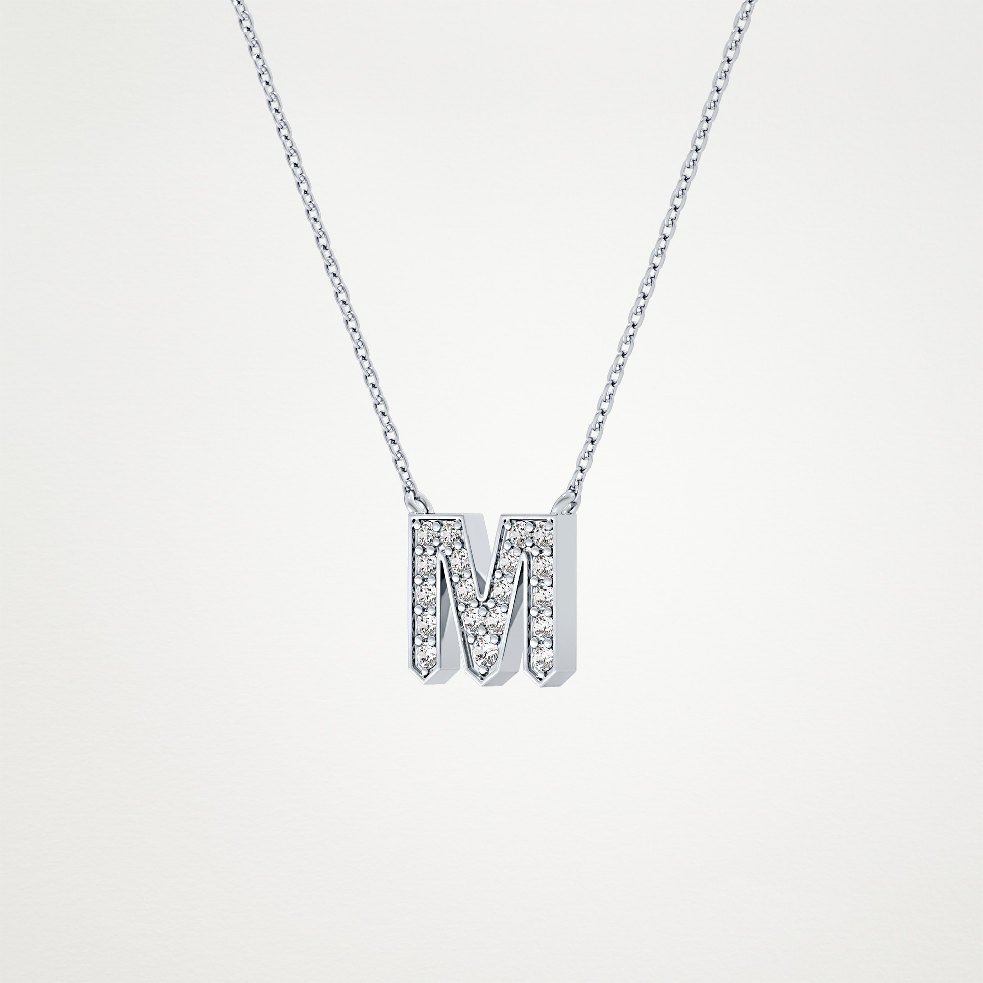 0.202 CT Moissanite M-Shaped Necklace in 14K or 18K Solid Gold – DEF Color, VVS Clarity