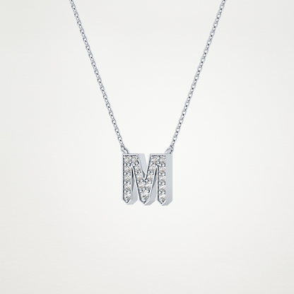 0.202 CT Moissanite M-Shaped Necklace in 14K or 18K Solid Gold – DEF Color, VVS Clarity