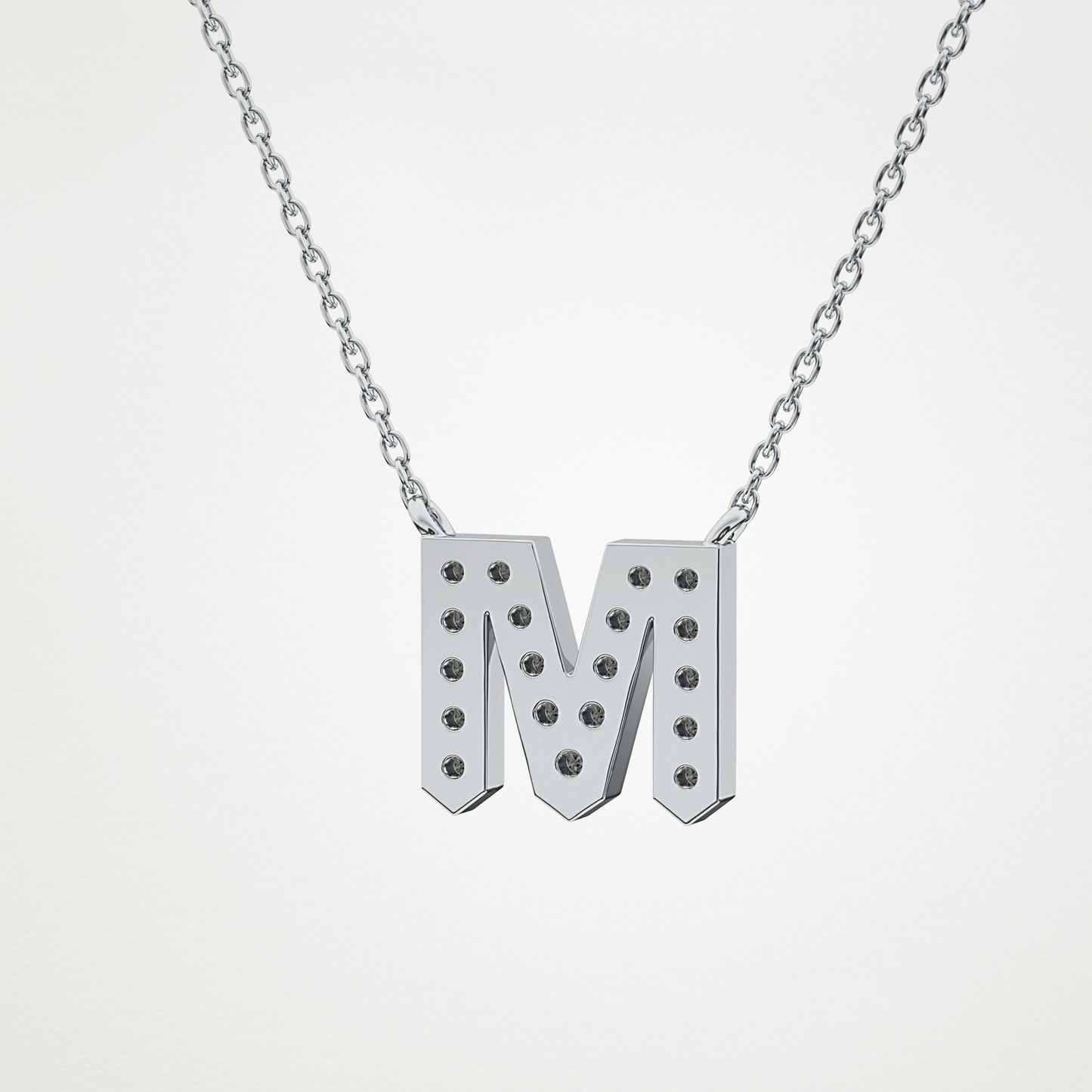 0.202 CT Moissanite M-Shaped Necklace in 14K or 18K Solid Gold – DEF Color, VVS Clarity