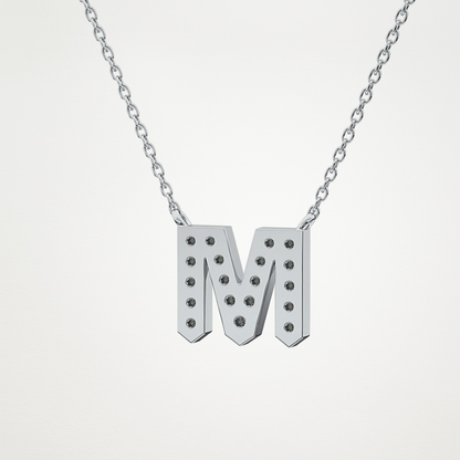 0.202 CT Moissanite M-Shaped Necklace in 14K or 18K Solid Gold – DEF Color, VVS Clarity