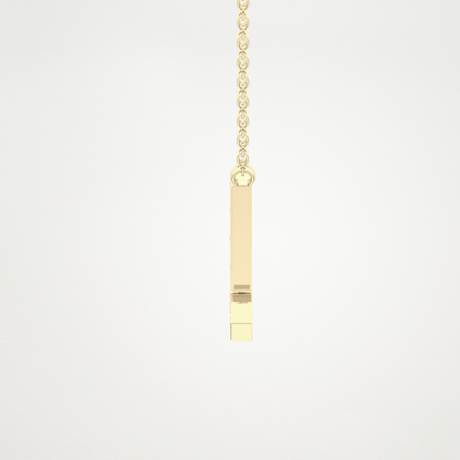 0.24 CT Moissanite L-Shaped Necklace in 14K or 18K Solid Gold – DEF Color, VVS Clarity