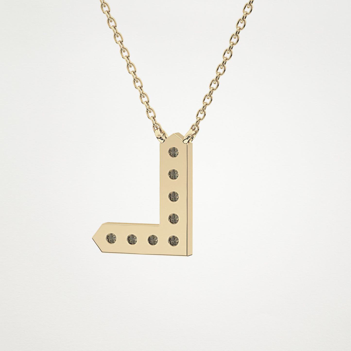 0.24 CT Moissanite L-Shaped Necklace in 14K or 18K Solid Gold – DEF Color, VVS Clarity