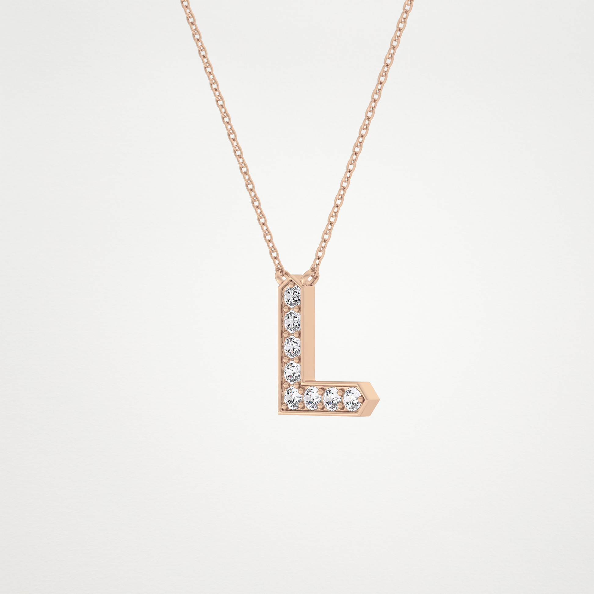 0.24 CT Moissanite L-Shaped Necklace in 14K or 18K Solid Gold – DEF Color, VVS Clarity